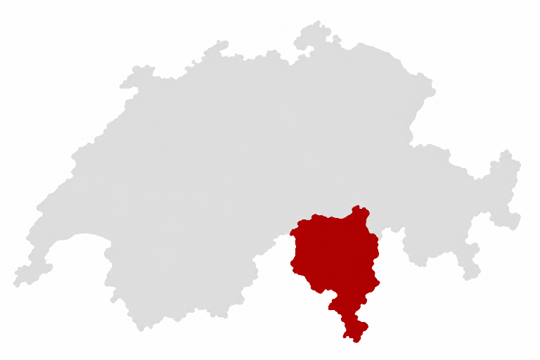 Karte des Tessins mit markierter Ausbaupriorität